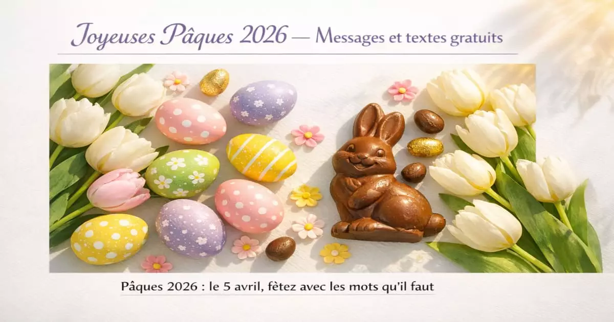 Messages Joyeuses Pâques 2026 — œufs décorés,