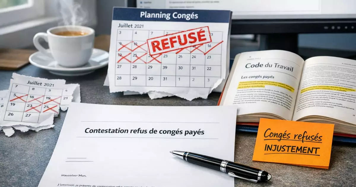 Lettre contestation refus congés payés employeur modèle gratuit avec Code du travail calendrier vacances