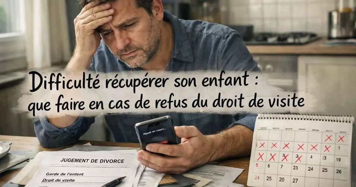 Lettre JAF Non-Respect Droit Visite | 3 Modèles gratuits Parent stressé difficulté récupérer enfant non-représentation droit visite