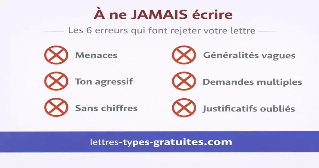 Erreurs à éviter dans une lettre de situation financière difficile à une administration française