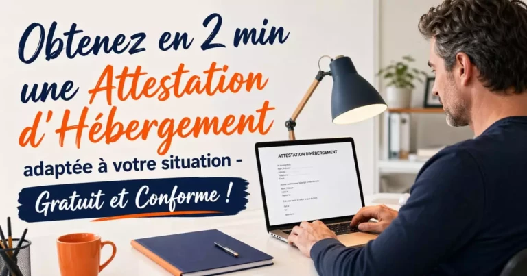Générateur d&rsquo;Attestation d&rsquo;Hébergement Gratuit — Conforme CAF, Préfecture, Banque 2026 : outil gratuit pour rédiger ce courrier administratif