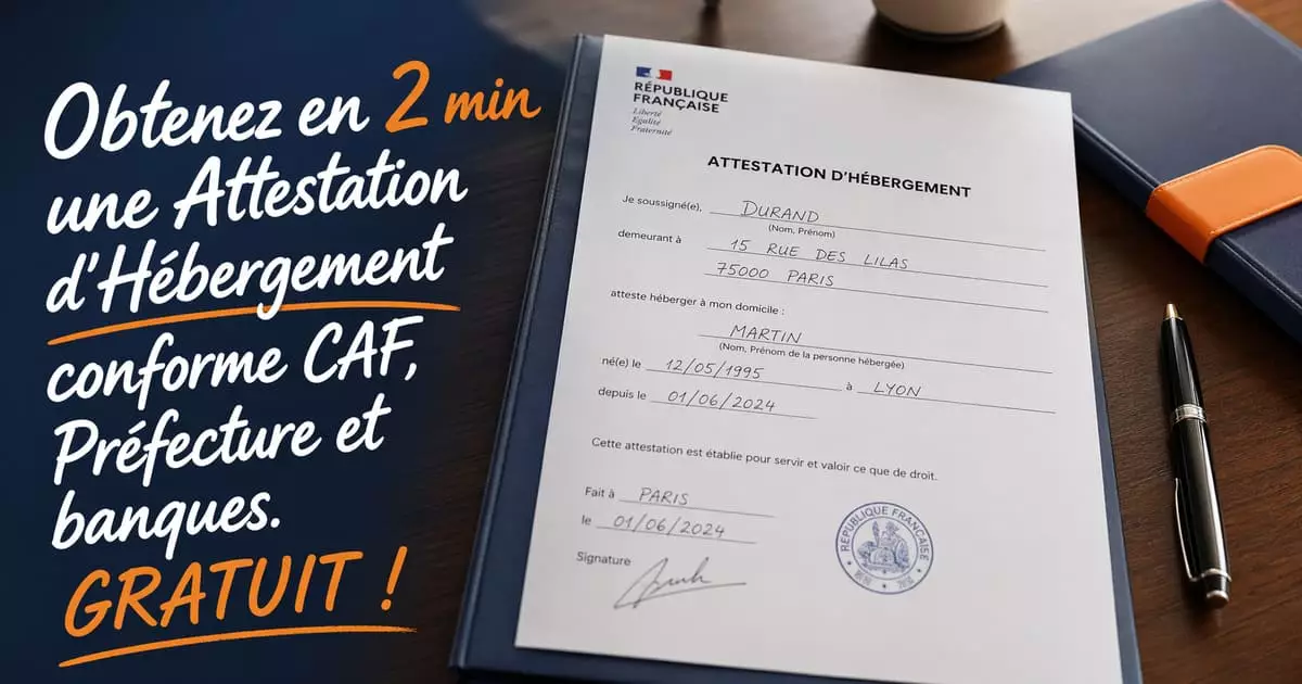 mentions obligatoires attestation hébergement conforme administrations françaises 2026