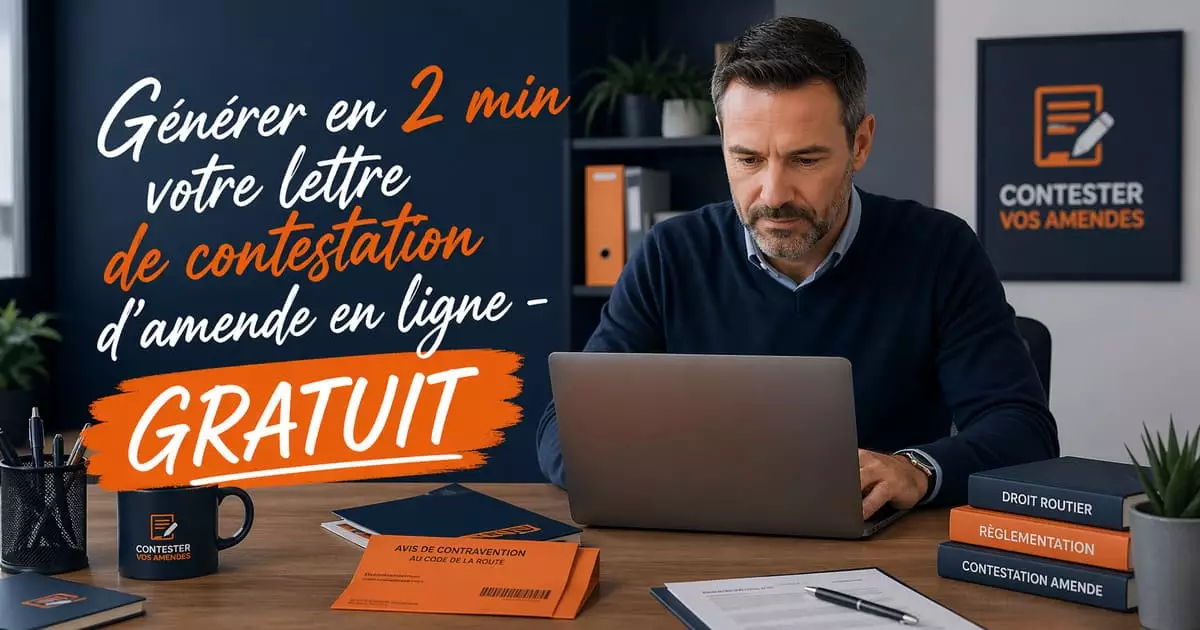 générateur lettre contestation amende PV voiture SNCF forfait post stationnement gratuit 2026