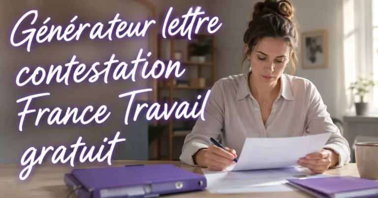 Générateur de Lettre de Contestation France Travail Gratuit 2026 — Personnalisée avec Articles de Loi : outil gratuit pour rédiger ce courrier administratif