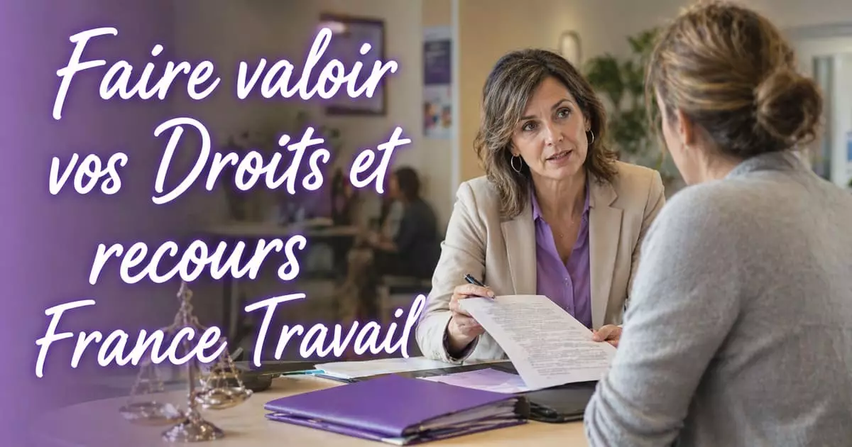 Illustration des voies de recours et droits face à France Travail pour contester une décision