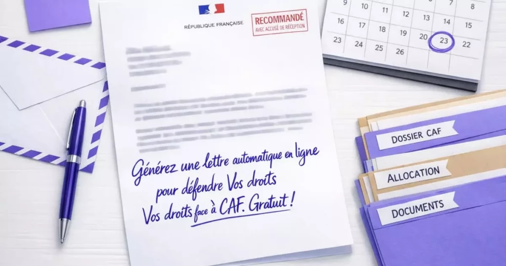 Droits des allocataires CAF — lettre recommandée avec accusé de réception et documents officiels
