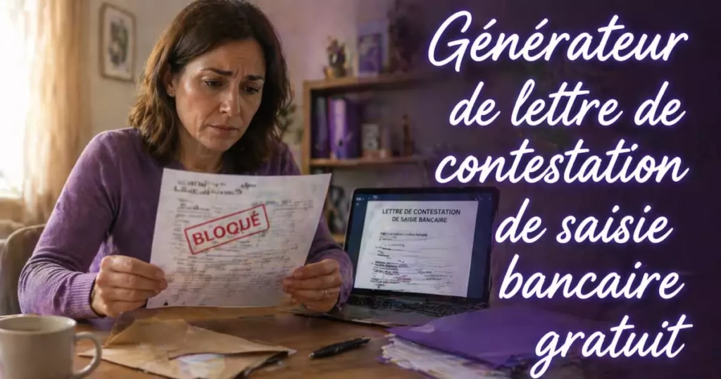 Générateur Saisie Bancaire — outil gratuit rédaction courrier administratif LTG