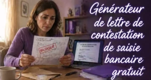 Générateur de Lettre de Contestation de Saisie Bancaire — Gratuit, Personnalisé, Avec Références Légales