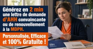 Lettre AAH MDPH : rédigez votre accompagnement de dossier en 2 minutes — Gratuit 2026 — nouvel outil rédaction lettre administrative gratuit LTG