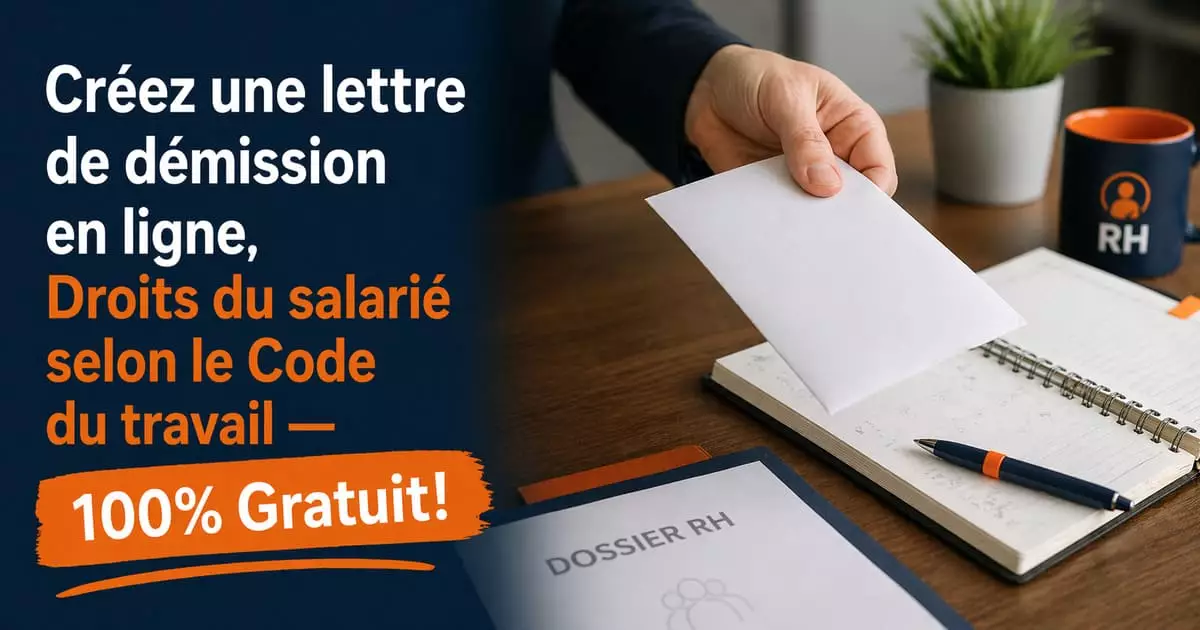 calcul préavis démission CDI droits salarié Code du travail 2026
