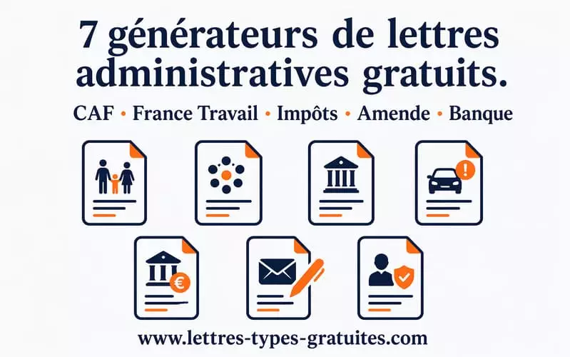 7 générateurs de lettres administratives gratuits CAF France Travail impôts amende