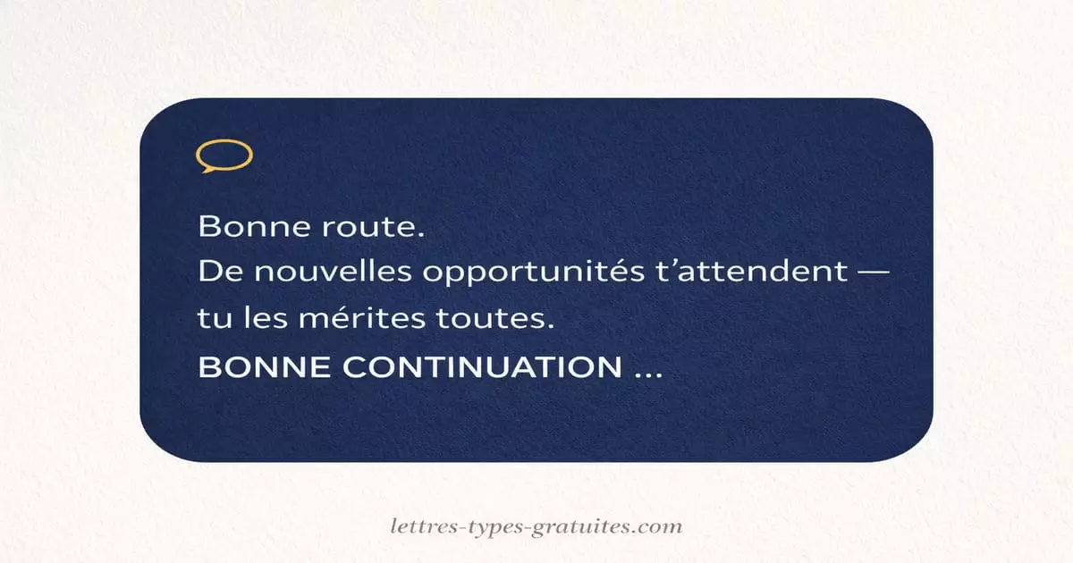 SMS bonne continuation collègue 2026 — messages courts WhatsApp et texto gratuits SMS bonne continuation collègue court 2026 — messages WhatsApp gratuits pour dire au revoir