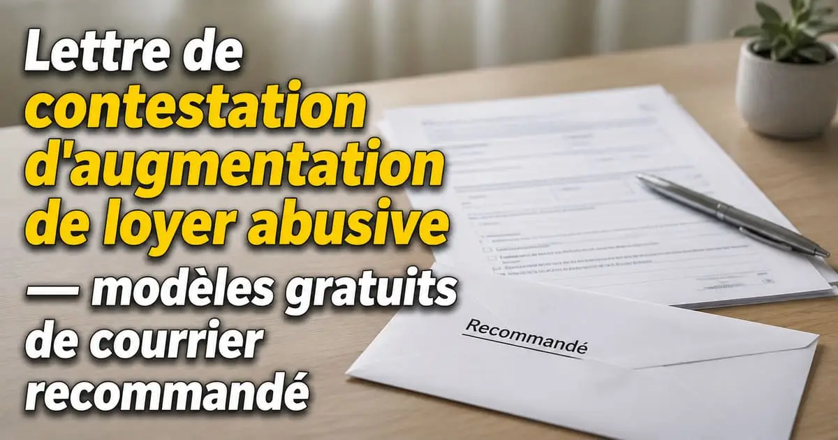 Lettre de contestation d&rsquo;augmentation de loyer abusive ou illégale : 4 modèles gratuits 2026