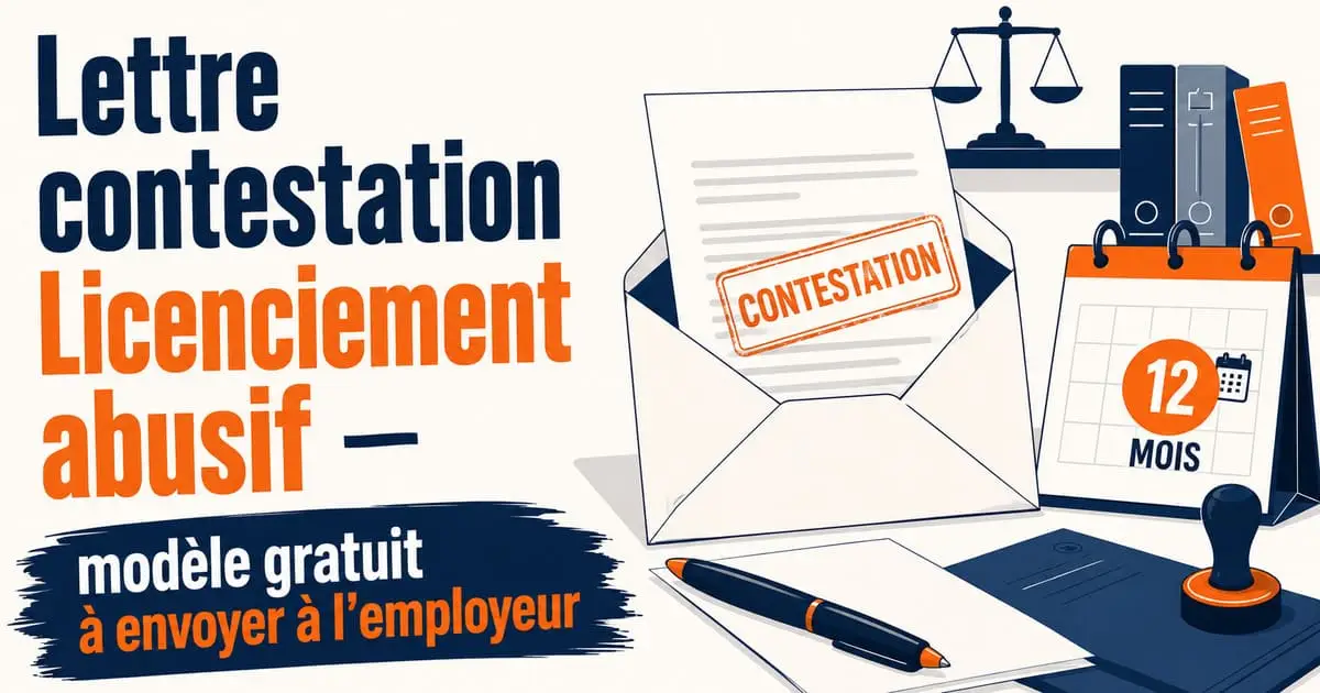 Lettre de Contestation de Licenciement Abusif : 4 Modèles Gratuits + Guide Procédure Lettre contestation licenciement abusif — modèle gratuit à envoyer à l'employeur