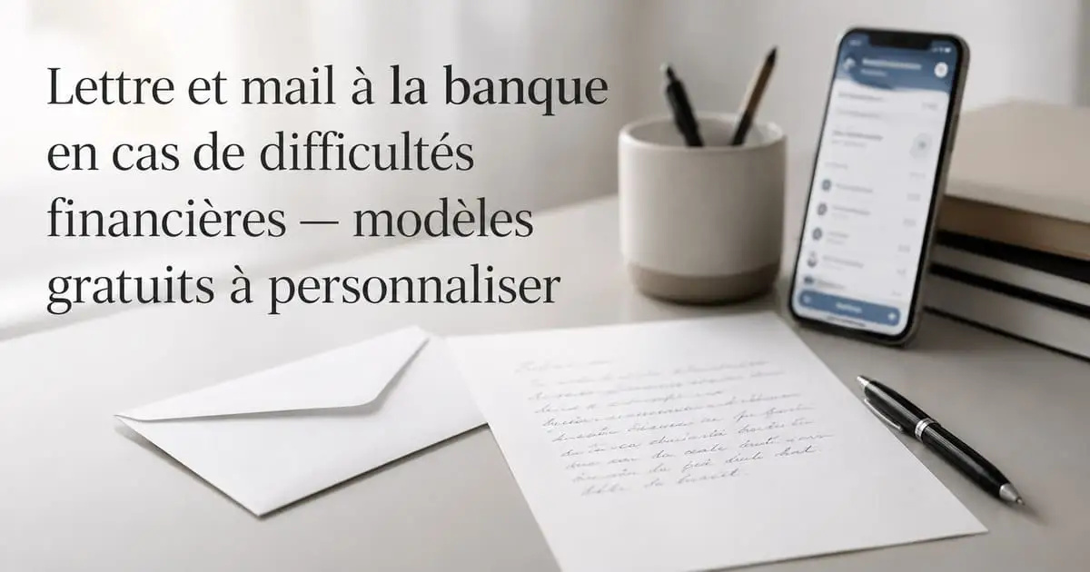 Lettre et mail à la banque en cas de difficultés financières — modèles gratuits à personnaliser