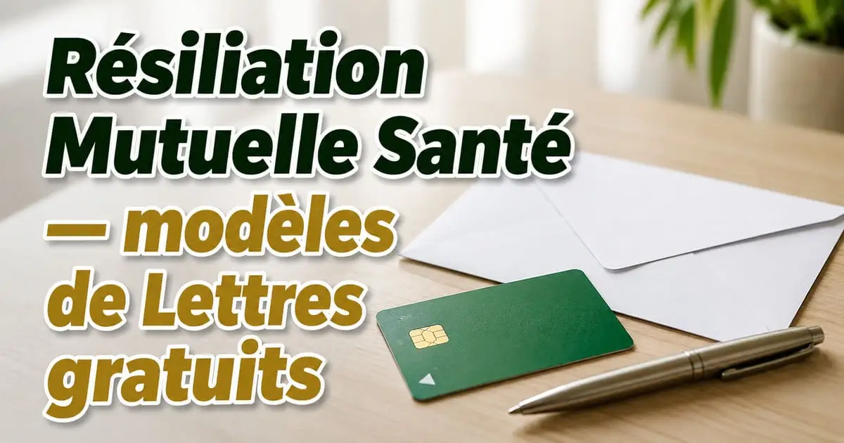 Lettre de résiliation mutuelle santé — modèles gratuits de courrier, mail et SMS