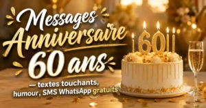 Messages anniversaire 60 ans : textes touchants, humour, SMS et discours gratuits