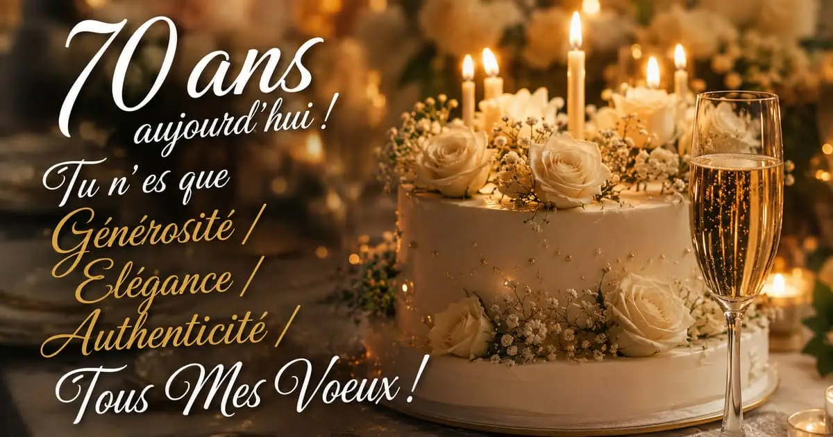 Anniversaire 70 ans — Messages, textes et discours gratuits Messages et textes d'anniversaire 70 ans — SMS, WhatsApp, cartes et discours gratuits