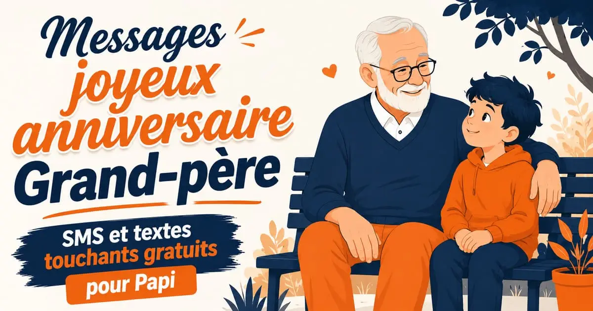 Messages Joyeux Anniversaire Grand-Père : 60 Textes Touchants Gratuits (SMS, Cartes, Fête des Grands-Pères) Messages joyeux anniversaire grand-père — SMS et textes touchants gratuits pour papi