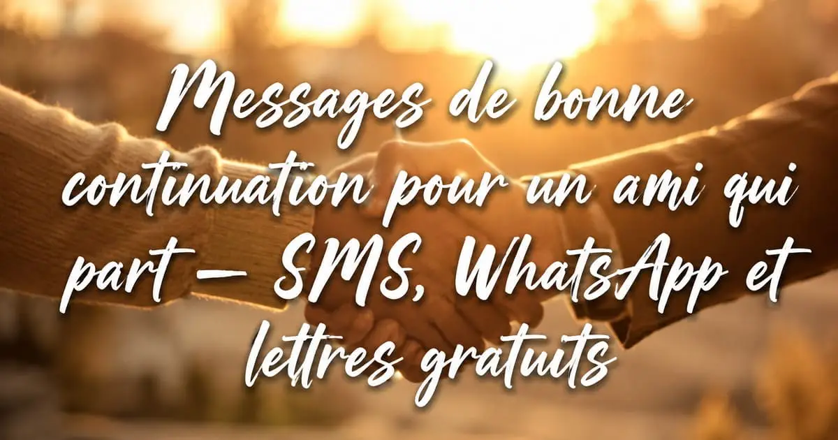 Message bonne continuation ami qui part — Modèles gratuits Messages de bonne continuation pour un ami qui part — SMS, WhatsApp et lettres gratuits