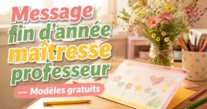 Messages de fin d&rsquo;année scolaire pour la maîtresse et le professeur : 9 modèles gratuits à personnaliser