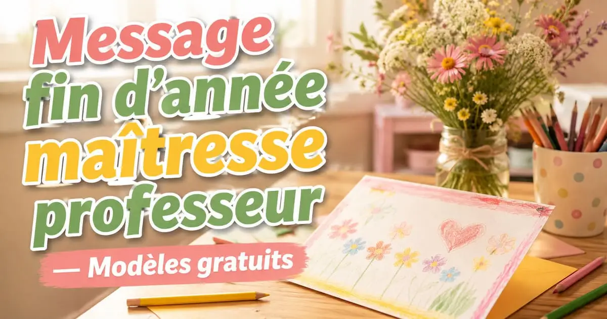 Messages et mots de fin d'année scolaire pour maîtresse et professeur — modèles gratuits