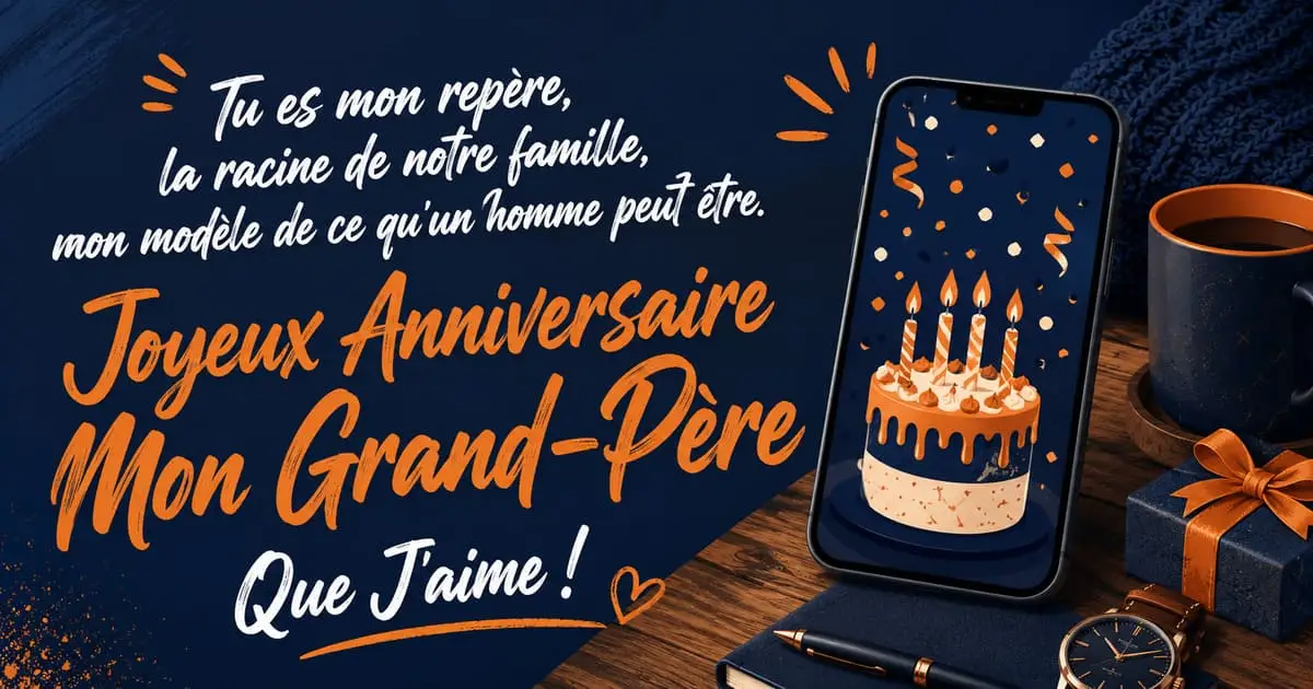 Messages Joyeux Anniversaire Grand-Père : 60 Textes Touchants Gratuits (SMS, Cartes, Fête des Grands-Pères) Message touchant pour papi — texte émouvant anniversaire grand-père