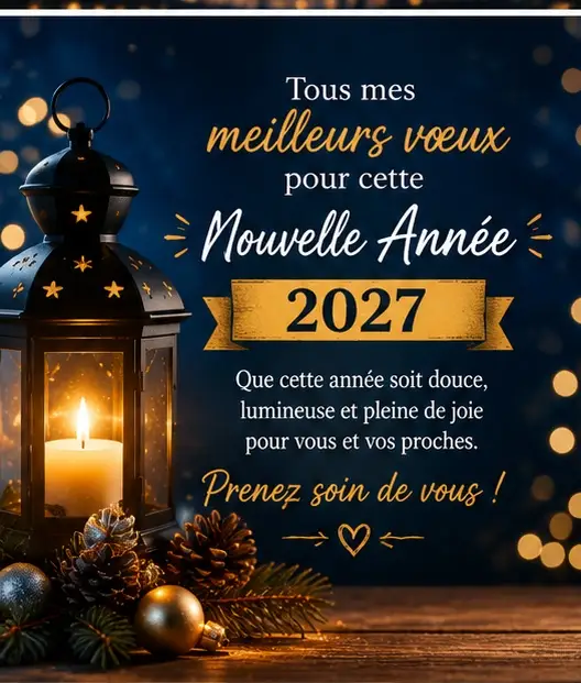 Meilleurs vœux pour la Nouvelle Année 2027 Meilleurs vœux pour la Nouvelle Année 2027 avec une lanterne chaleureuse
