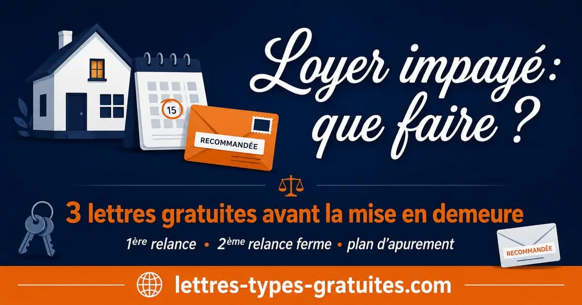 Lettre relance loyer impayé propriétaire — modèles gratuits 1ère et 2ème relance avant mise en demeure