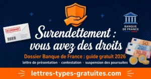 Dossier Surendettement Banque de France 2026 : 3 Lettres Gratuites + Guide Complet