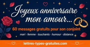 Messages Joyeux Anniversaire Conjoint : 60 Textes Gratuits (Mari, Femme, Humour, Distance)