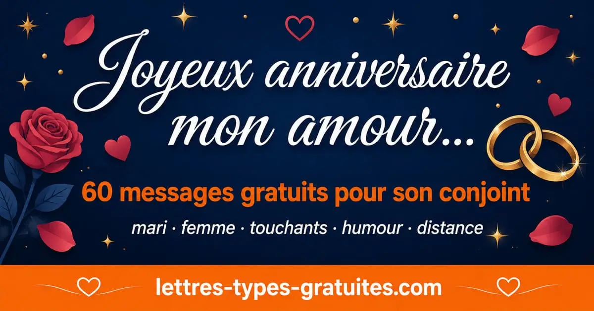 Messages anniversaire conjoint mari femme — SMS touchants et textes gratuits pour son amour
