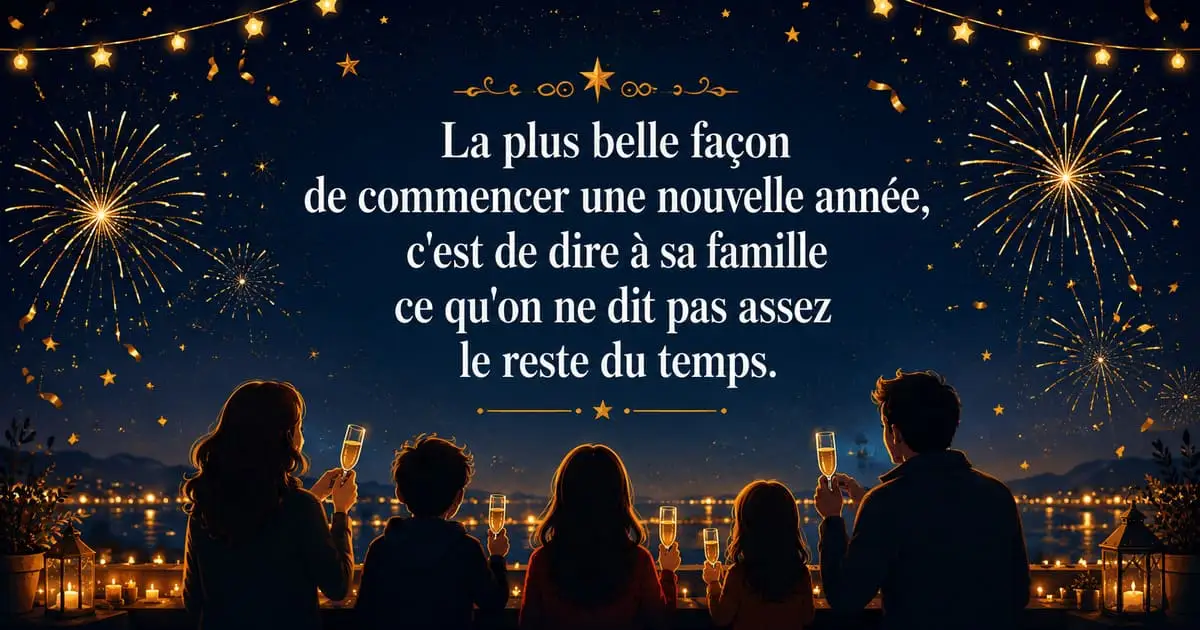 Message Bonne Année Famille — Citation à Partager Message bonne année famille 2027 : citation touchante pour souhaiter la nouvelle année