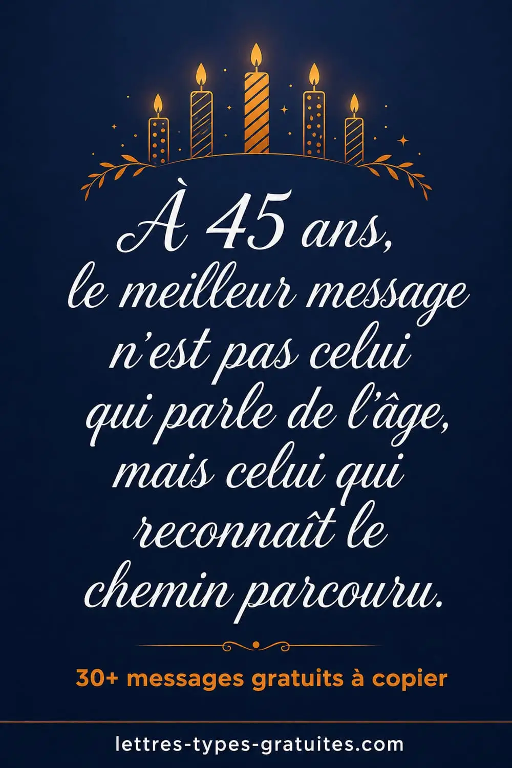 Citation anniversaire 45 ans le chemin parcouru - messages gratuits à copier