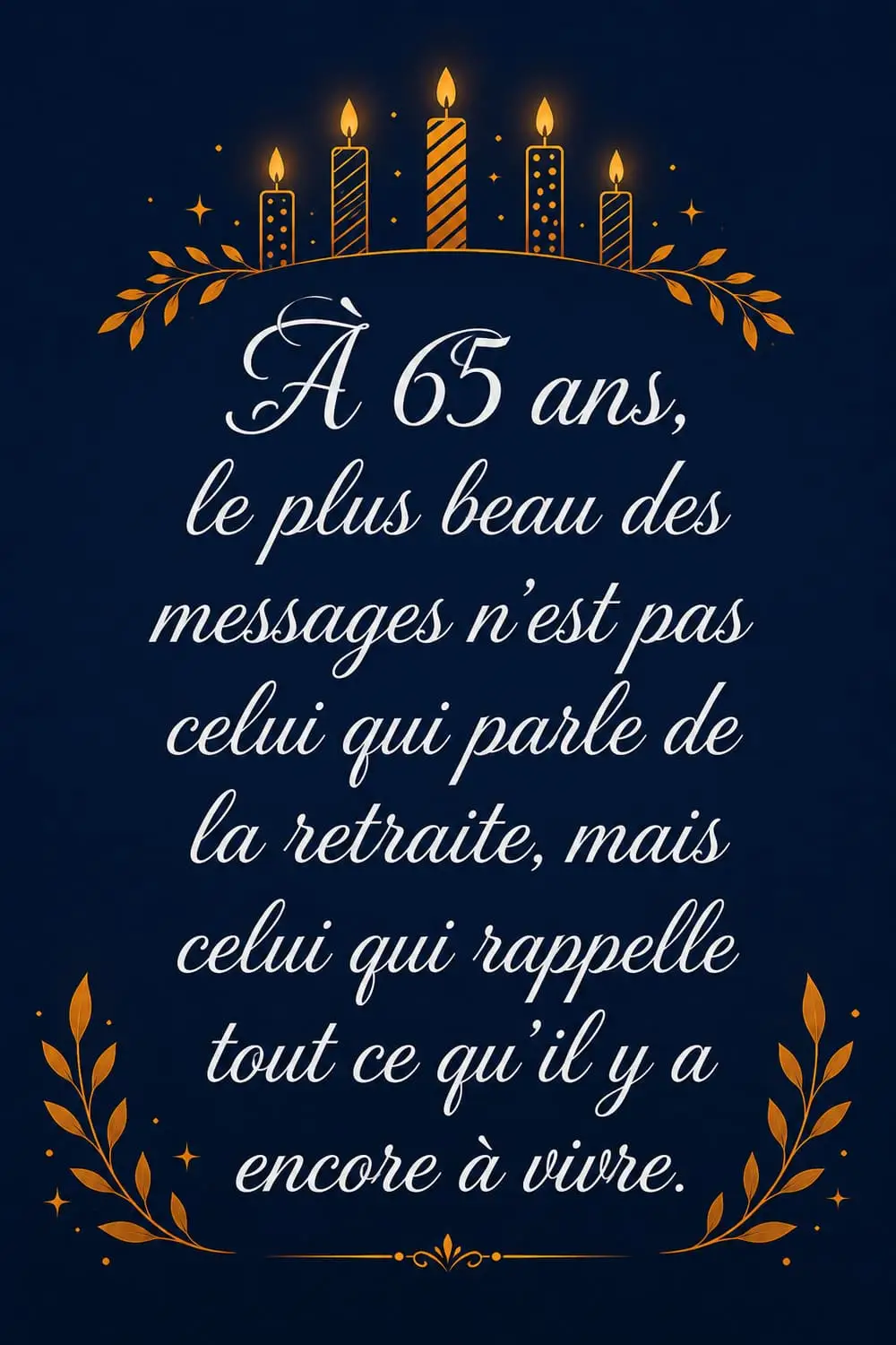 Message Anniversaire 65 Ans — Épingle Pinterest Citation Citation anniversaire 65 ans tout ce qu'il y a encore à vivre - messages gratuits à copier