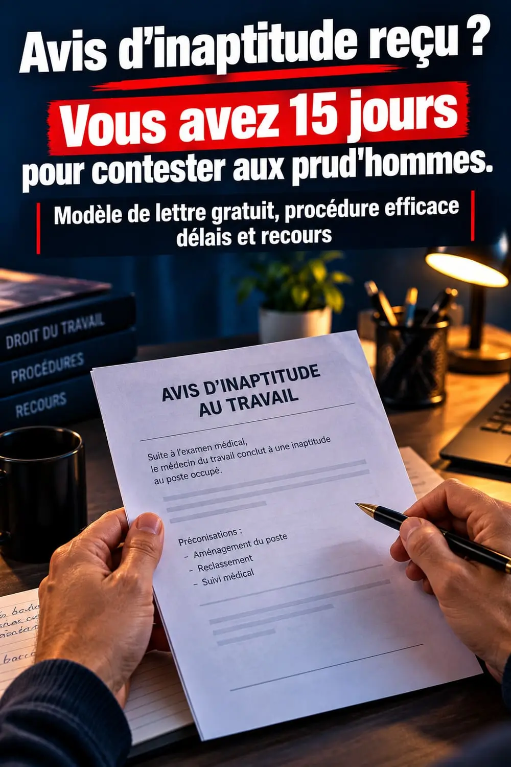Avis d'inaptitude au travail : lettre de contestation et de mise en demeure modèle lettre contestation avis inaptitude travail