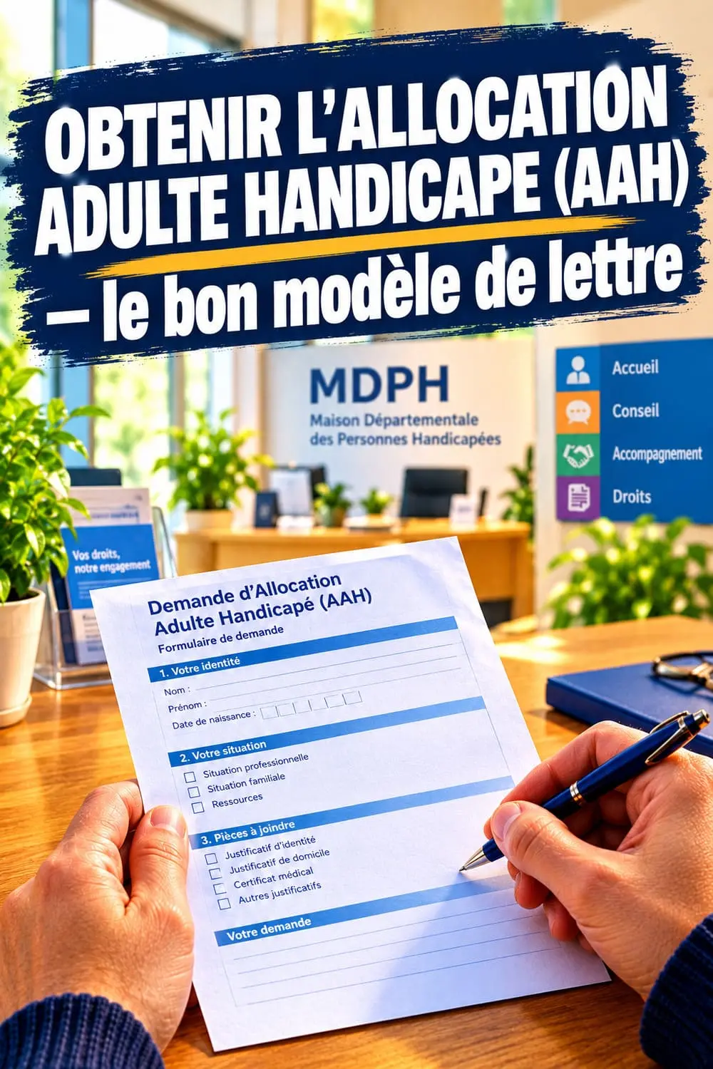 Lettre AAH MDPH : modèles de courrier gratuits 2026 modèle lettre courrier demande AAH MDPH gratuit