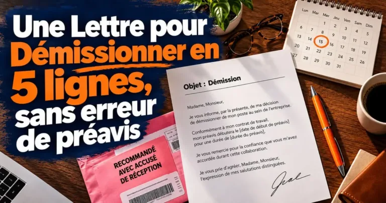 Lettre de démission : modèle simple à copier, 9 exemples gratuits et durées de préavis
