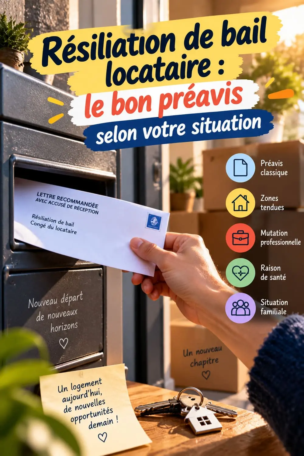 modèle lettre résiliation bail locataire préavis 1 mois ou 3 mois