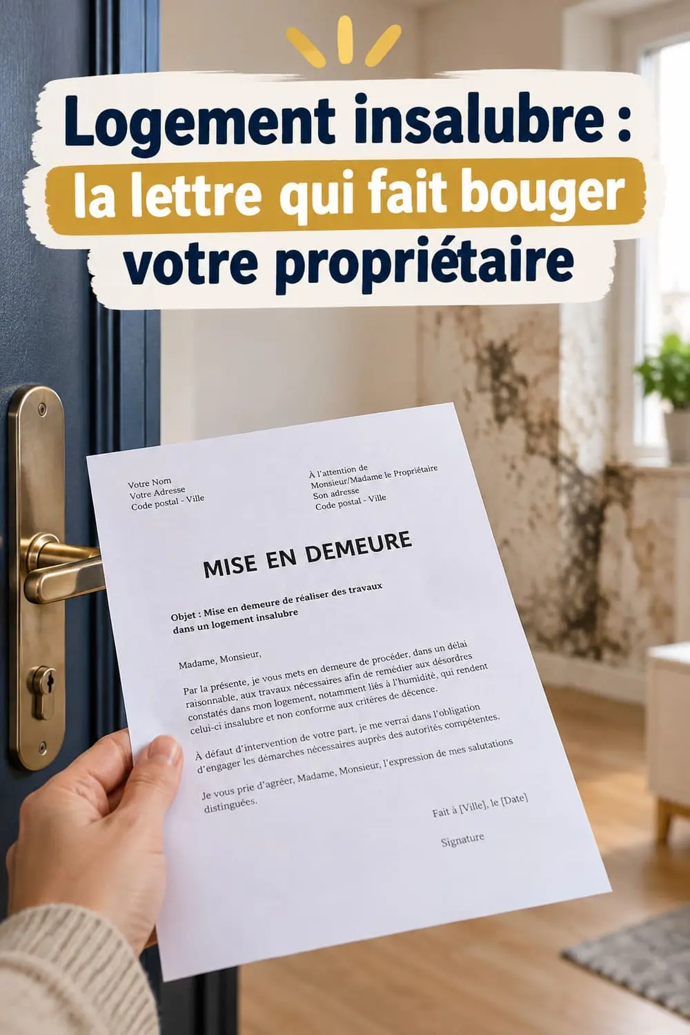 modèle lettre mise en demeure logement insalubre non décent