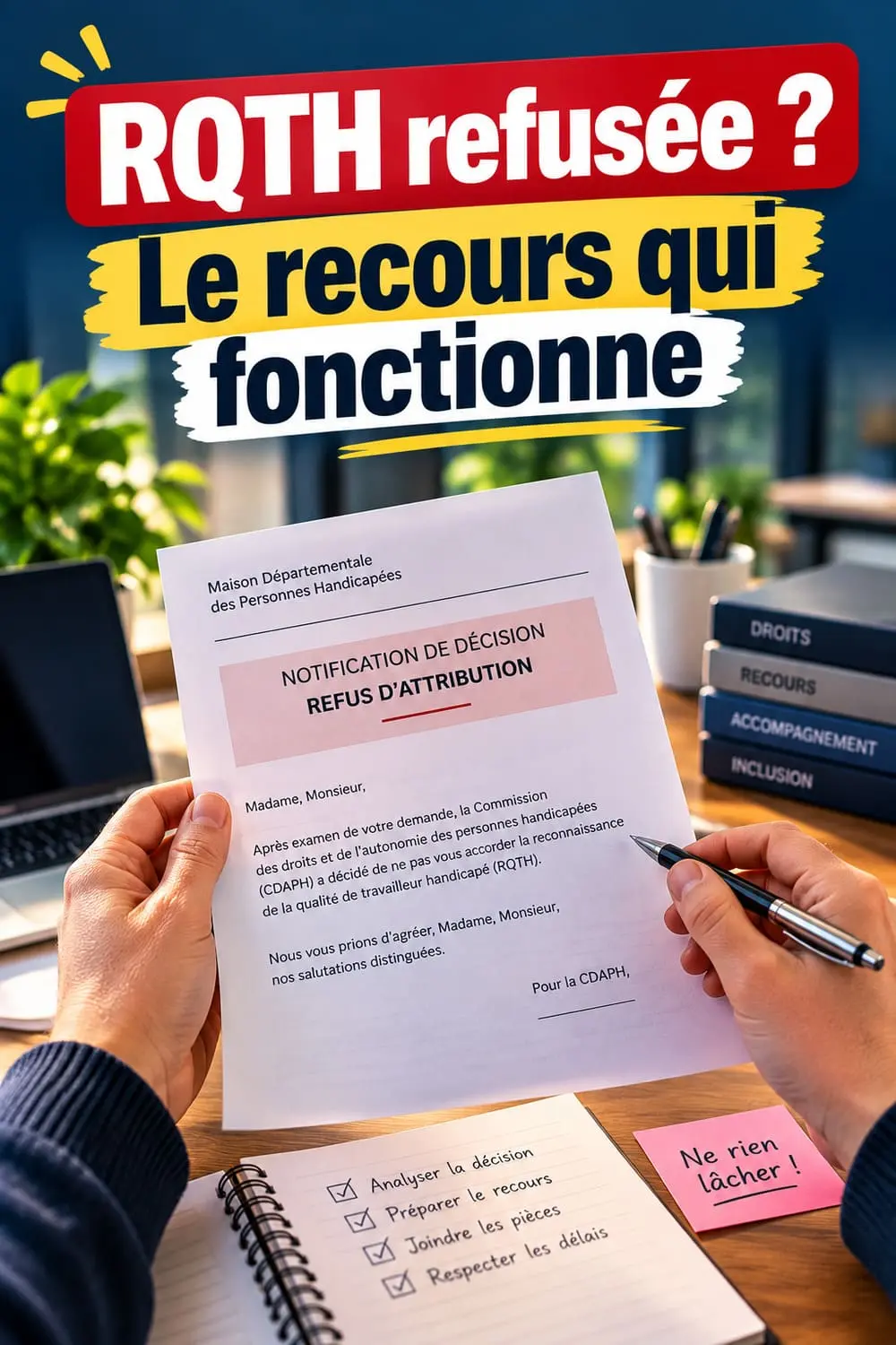 Refus RQTH : le modèle de lettre de recours RAPO modèle lettre recours RAPO refus RQTH