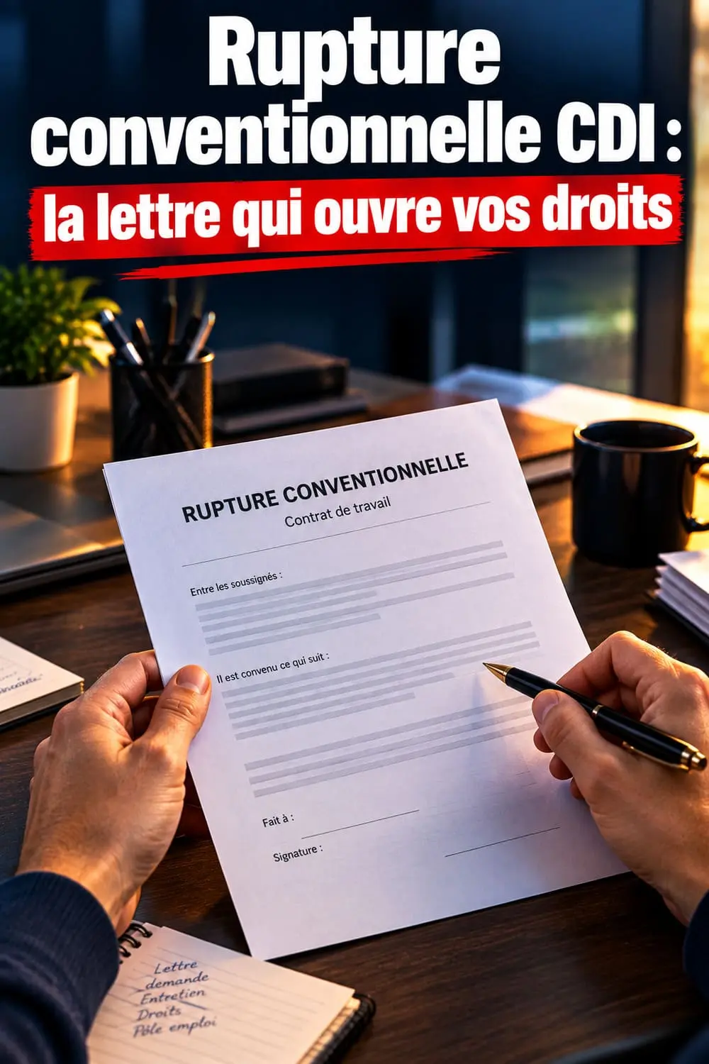 modèle lettre courrier rupture conventionnelle CDI