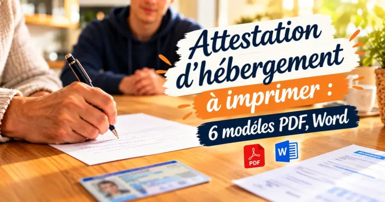 Attestation d&rsquo;hébergement en PDF et Word : 6 modèles gratuits à imprimer ou à copier