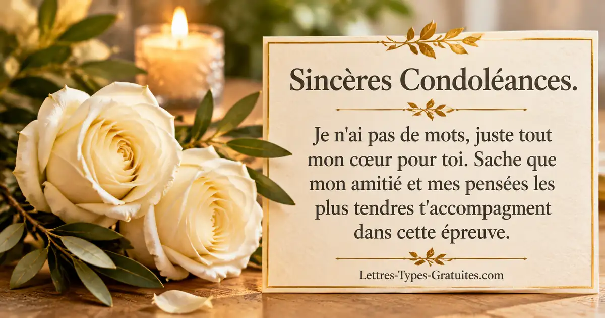 Carte sincères condoléances amicales : Je n'ai pas de mots, juste tout mon cœur pour toi