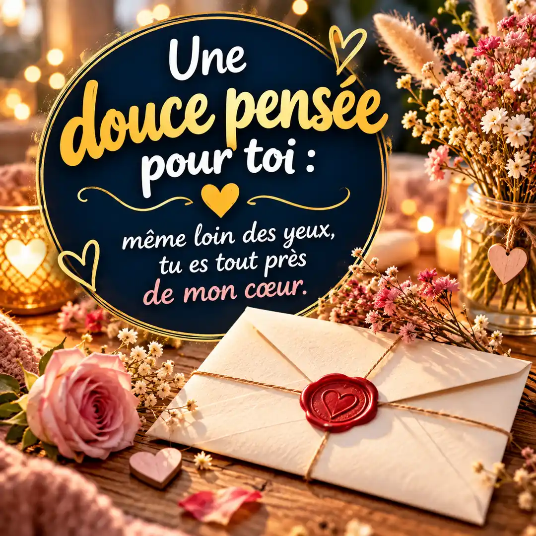 Une douce pensée pour toi : carte et message touchant à distance