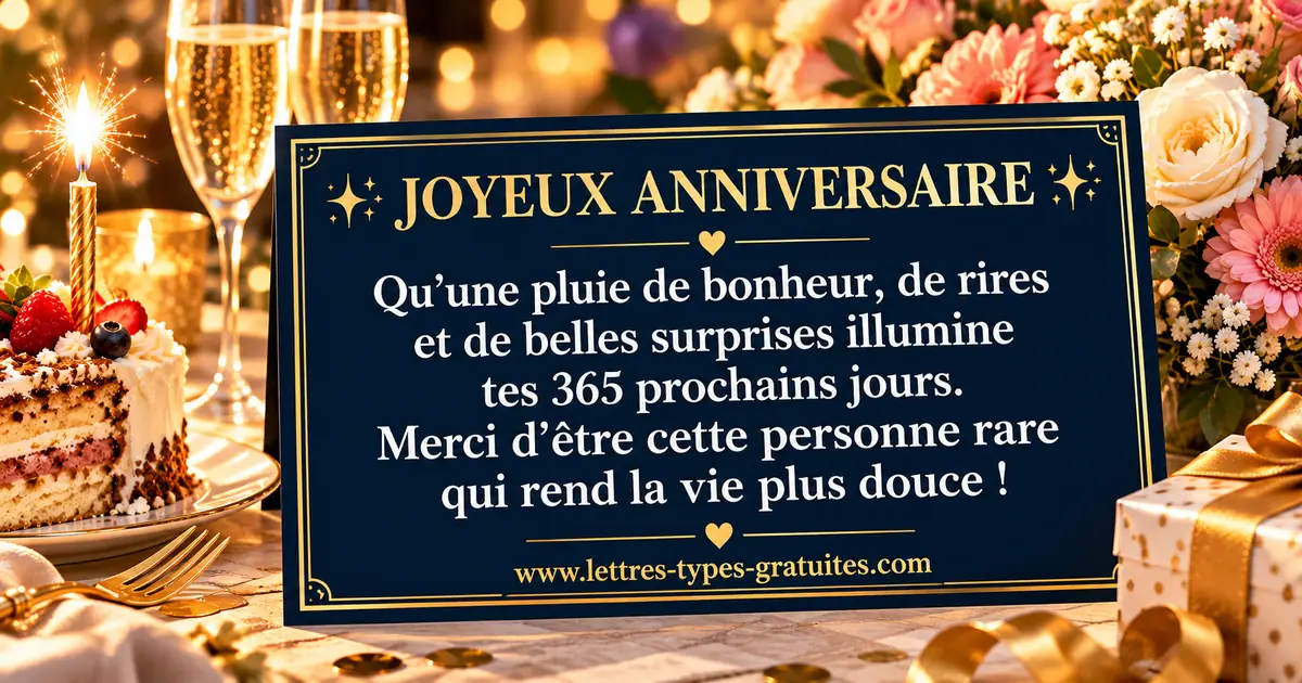 Quel est un petit message sympa pour un anniversaire ? Comment souhaiter joyeux anniversaire court et touchant avec une belle carte gratuite