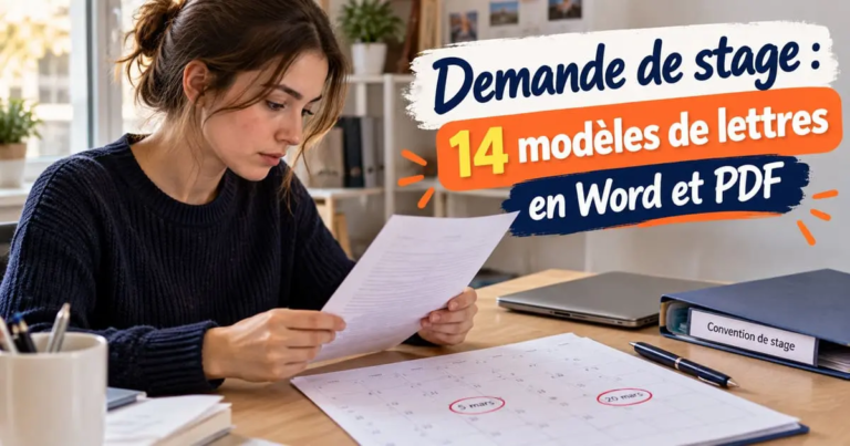 Lettre de demande de stage : 14 modèles gratuits et les 3 mentions qui font répondre