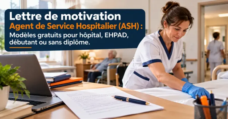 Lettre de motivation ASH : 7 modèles gratuits pour hôpital, EHPAD, débutant ou sans diplôme