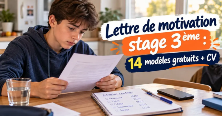 Lettre de motivation pour un stage de 3e : 14 modèles selon le lieu et un modèle de CV