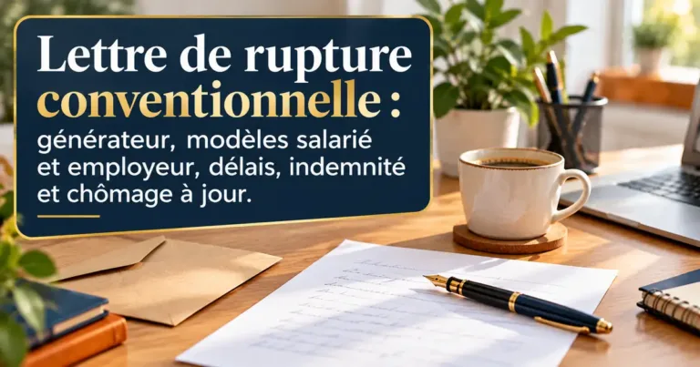Lettre de rupture conventionnelle : modèles gratuits et générateur